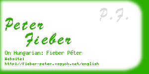peter fieber business card